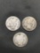 Lot of 3 United States 90% Silver BARBER DIMES - From Unsearched Sack! SEE PHOTOS