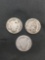 Lot of 3 United States 90% Silver BARBER DIMES - From Unsearched Sack! SEE PHOTOS