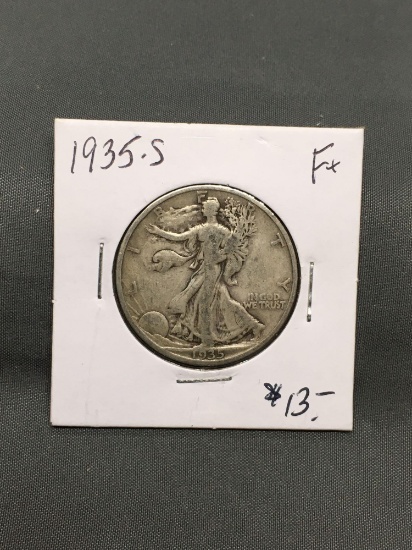 1935-S United States Walking Liberty Silver Half Dollar - 90% Silver Coin from ENORMOUS ESTATE