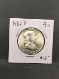 1962-D United States Franklin Silver Half Dollar - 90% Silver Coin from ENORMOUS ESTATE