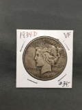 1934-D United States Peace Silver Dollar - 90% Silver Coin from ENORMOUS ESTATE