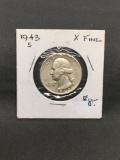 1943-S United States Washington Silver Quarter - 90% Silver Coin from ENORMOUS ESTATE