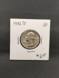 1942-D United States Washington Silver Quarter - 90% Silver Coin from ENORMOUS ESTATE