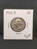 1942-D United States Washington Silver Quarter - 90% Silver Coin from ENORMOUS ESTATE