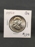 1959-D United States Franklin Silver Half Dollar - 90% Silver Coin from ENORMOUS ESTATE