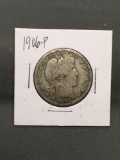 1906-P United States Barber Silver Half Dollar - 90% Silver Coin from ENORMOUS ESTATE