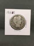 1915-S United States Barber Silver Half Dollar - 90% Silver Coin from ENORMOUS ESTATE