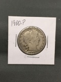 1900-P United States Barber Silver Half Dollar - 90% Silver Coin from ENORMOUS ESTATE