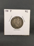 1914-P United States Barber Silver Quarter - 90% Silver Coin from ENORMOUS ESTATE