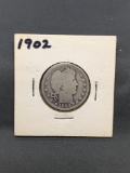 1902 United States Barber Silver Quarter - 90% Silver Coin from ENORMOUS ESTATE