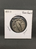 1927 United States Standing Liberty Silver Quarter - 90% Silver Coin from ENORMOUS ESTATE