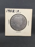 1902-O United States Barber Silver Half Dollar - 90% Silver Coin from ENORMOUS ESTATE