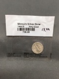 1944-D United States Mercury Silver Dime - 90% Silver Coin from ENORMOUS ESTATE