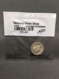 1918 United States Mercury Silver Dime - 90% Silver Coin from ENORMOUS ESTATE