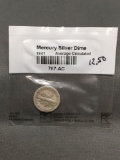 1941 United States Mercury Silver Dime - 90% Silver Coin from ENORMOUS ESTATE