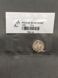 1935 United States Mercury Silver Dime - 90% Silver Coin from ENORMOUS ESTATE
