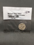 1918-D United States Mercury Silver Dime - 90% Silver Coin from ENORMOUS ESTATE