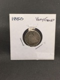 1850 United States Seated Liberty Silver Dime - 90% Silver Coin from ENORMOUS ESTATE