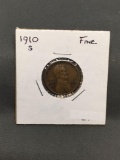 1910-S United States Lincoln Wheat Penny Coin from ENORMOUS ESTATE