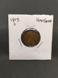 1913-S United States Lincoln Wheat Penny Coin from ENORMOUS ESTATE