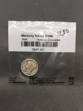 1940 United States Mercury Silver Dime - 90% Silver Coin from ENORMOUS ESTATE