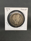 1909-O United States Barber Silver Half Dollar - 90% Silver Coin from ENORMOUS ESTATE