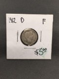 1912-D United States Barber Silver Dime - 90% Silver Coin from ENORMOUS ESTATE