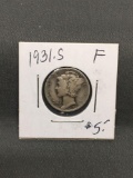 1931-S United States Mercury Silver Dime - 90% Silver Coin from ENORMOUS ESTATE