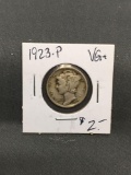 1923-P United States Mercury Silver Dime - 90% Silver Coin from ENORMOUS ESTATE