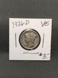 1926-D United States Mercury Silver Dime - 90% Silver Coin from ENORMOUS ESTATE