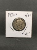 1931-P United States Mercury Silver Dime - 90% Silver Coin from ENORMOUS ESTATE