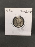 1942 United States Mercury Silver Dime - 90% Silver Coin from ENORMOUS ESTATE