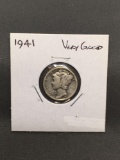 1941 United States Mercury Silver Dime - 90% Silver Coin from ENORMOUS ESTATE