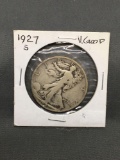 1927-S United States Walking Liberty Silver Half Dollar - 90% Silver Coin from ENORMOUS ESTATE