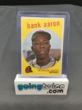 1959 Topps #380 HANK AARON Braves Vintage Baseball Card from Estate Collection