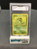 GMA Graded 1999 Pokemon Base Set Unlimited #45 CATERPIE Trading Card - EX-NM 6