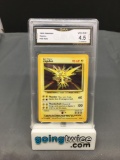 GMA Graded 1999 Pokemon Base Set Unlimited #16 ZAPDOS Holofoil Rare Trading Card - VG-EX+ 4.5