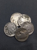 Lot of 5 United States Indian Head Buffalo Nickels from Estate Collection