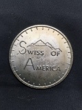 WOW Vintage 1973 Draper Mint Swiss of America 1 OZ .999 Fine Silver Bullion Round