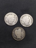 Lot of 3 United States 90% Silver BARBER DIMES - From Unsearched Sack! SEE PHOTOS