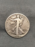 1938 United States Walking Liberty Silver Half Dollar - 90% Silver Coin from Estate