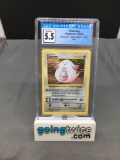 CGC Graded 1999 Pokemon Base Set Shadowless #3 CHANSEY Holofoil Rare Trading Card - EX+ 5.5