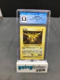 CGC Graded 1999 Pokemon Base Set Shadowless #16 ZAPDOS Holofoil Rare Trading Card - EX+ 5.5