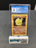 CGC Graded 1999 Pokemon Base Set Shadowless #12 NINETALES Holofoil Rare Trading Card - EX-NM 6
