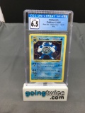 CGC Graded 1999 Pokemon Base Set Shadowless #13 POLIWRATH Holofoil Rare Trading Card - EX-NM+ 6.5