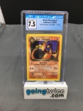 CGC Graded 2000 Pokemon Team Rocket #21 DARK CHARIZARD Rare Trading Card - NM+ 7.5