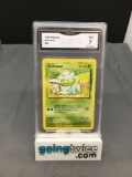GMA Graded Pokemon 1999 Base Set Unlimited #44 BULBASAUR Trading Card - NM 7