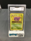 GMA Graded Pokemon 1999 Fossil Unlimited #45 WEEZING Trading Card - NM 7