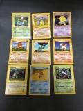 9 Count Lot Vintage Pokemon Base Set SHADOWLESS Trading Cards