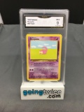 GMA Graded 1999 Pokemon Fossil #55 SLOWPOKE Trading Card - MINT 9